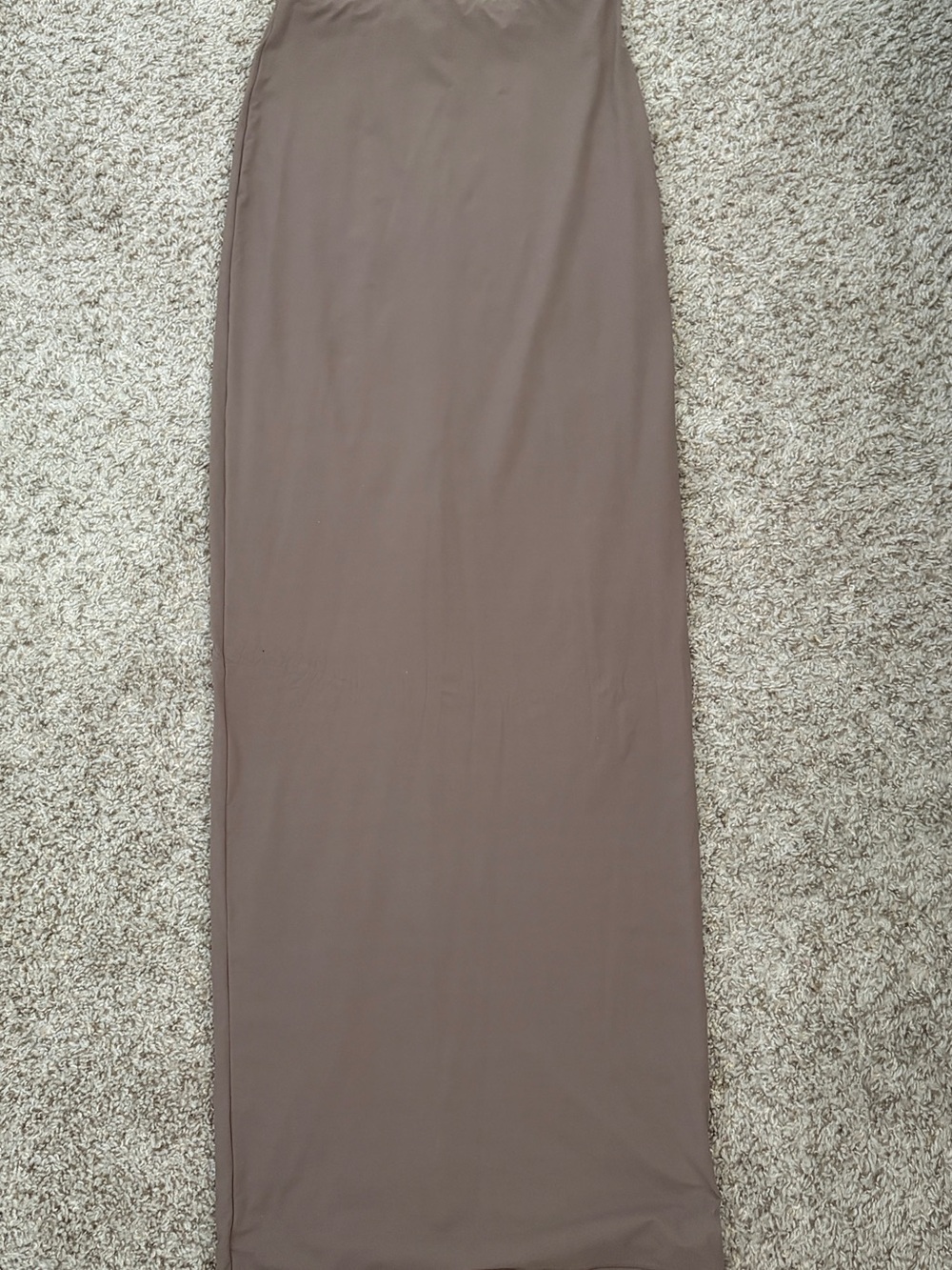 SKIMS Taupe Maxi Skirt - Streamlined Full-Length Silhouette